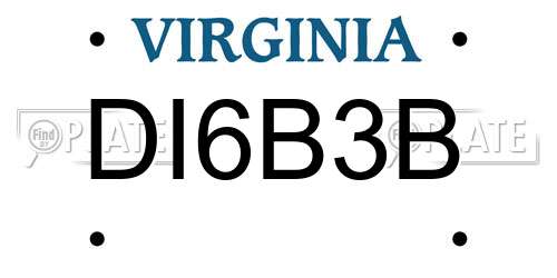 DI6B3B Virginia License Plate