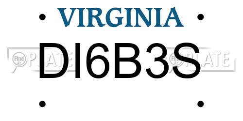 DI6B3S Virginia License Plate