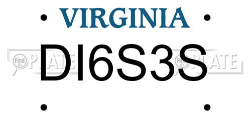 DI6S3S Virginia License Plate