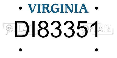 DI83351 Virginia License Plate