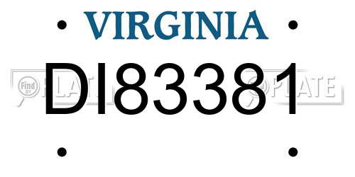 DI83381 Virginia License Plate