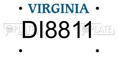 DI8811 Virginia License Plate