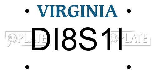 DI8S1I Virginia License Plate