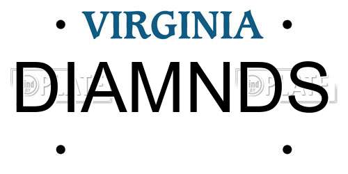DIAMNDS Virginia License Plate