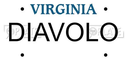 DIAVOLO Virginia License Plate