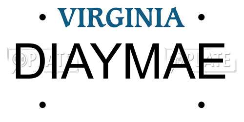 DIAYMAE Virginia License Plate