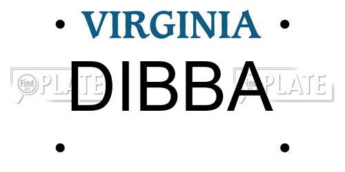 DIBBA Virginia License Plate