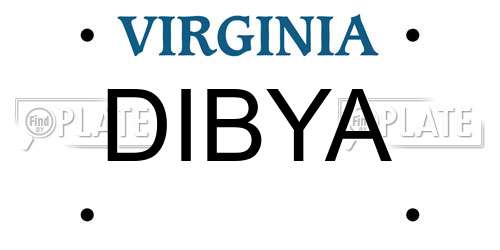 DIBYA Virginia License Plate