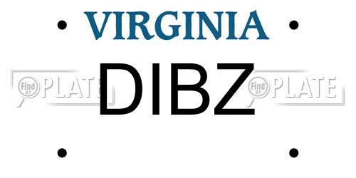 DIBZ Virginia License Plate