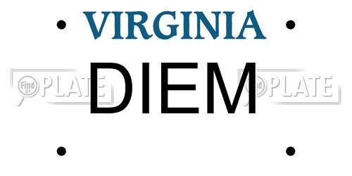 DIEM Virginia License Plate