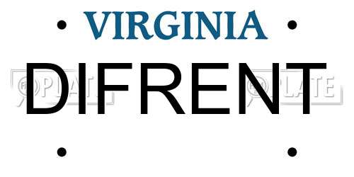 DIFRENT Virginia License Plate