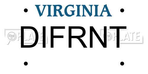 DIFRNT Virginia License Plate