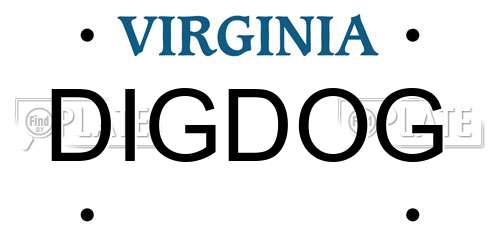 DIGDOG Virginia License Plate