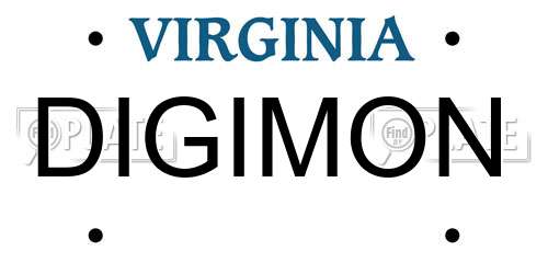 DIGIMON Virginia License Plate