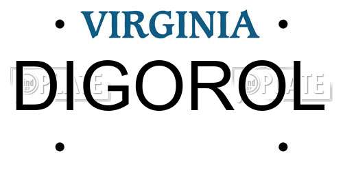 DIGOROL Virginia License Plate