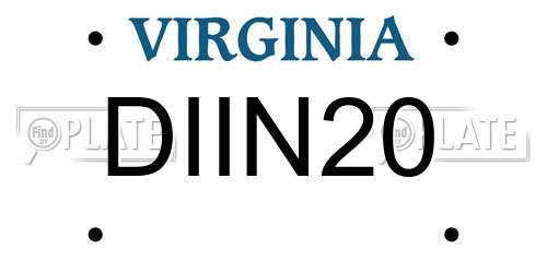 DIIN20 Virginia License Plate