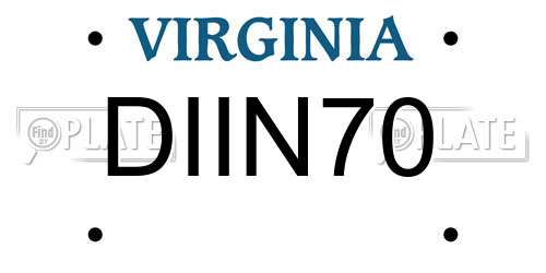 DIIN70 Virginia License Plate