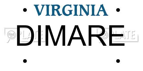 DIMARE Virginia License Plate