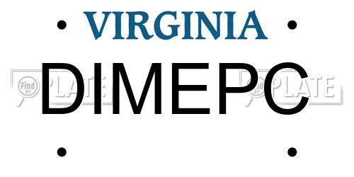 DIMEPC Virginia License Plate