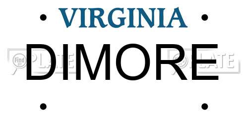 DIMORE Virginia License Plate