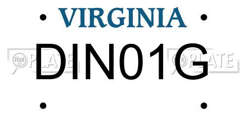 DIN01G Virginia License Plate