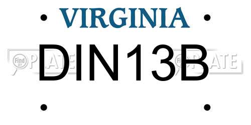 DIN13B Virginia License Plate