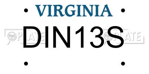DIN13S Virginia License Plate