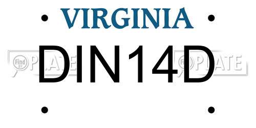 DIN14D Virginia License Plate