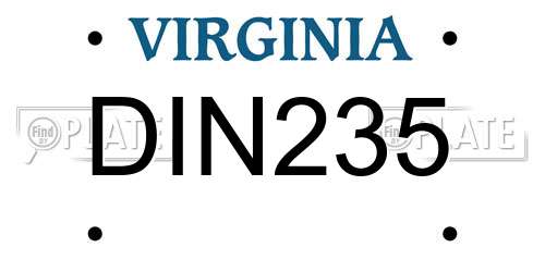 DIN235 Virginia License Plate