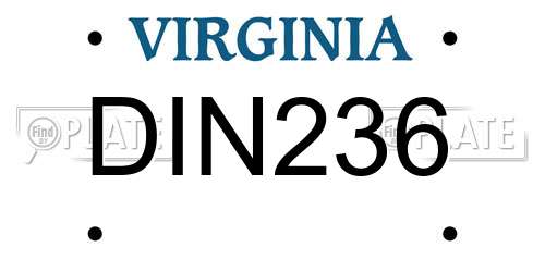 DIN236 Virginia License Plate