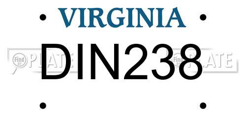 DIN238 Virginia License Plate