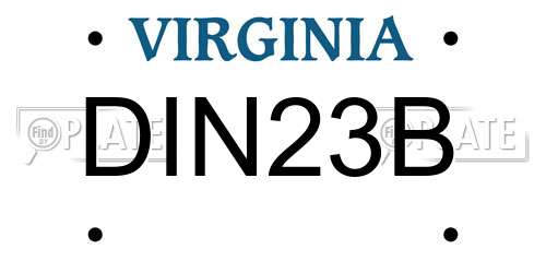 DIN23B Virginia License Plate