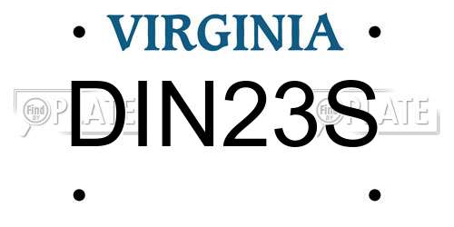 DIN23S Virginia License Plate