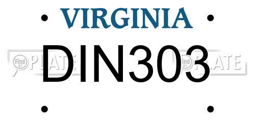 DIN303 Virginia License Plate
