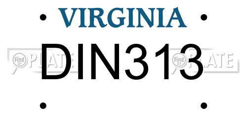 DIN313 Virginia License Plate