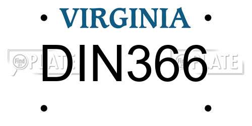 DIN366 Virginia License Plate