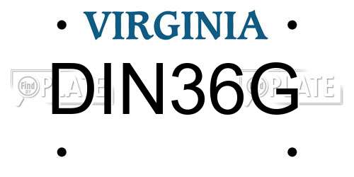 DIN36G Virginia License Plate