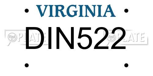 DIN522 Virginia License Plate