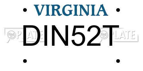 DIN52T Virginia License Plate