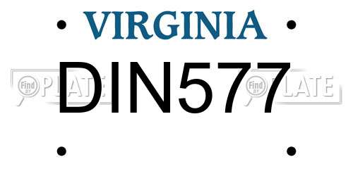 DIN577 Virginia License Plate