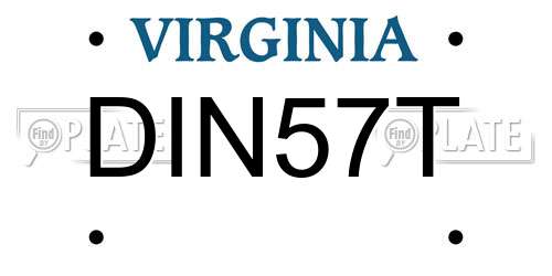 DIN57T Virginia License Plate