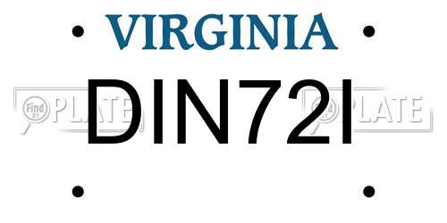 DIN72I Virginia License Plate
