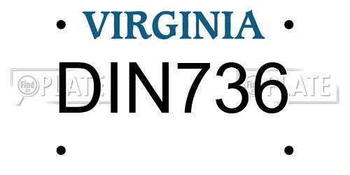 DIN736 Virginia License Plate