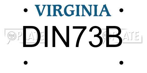 DIN73B Virginia License Plate
