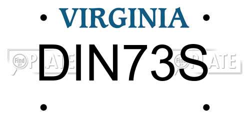 DIN73S Virginia License Plate