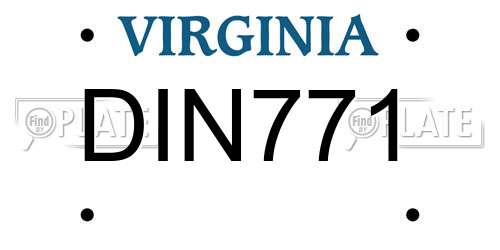 DIN771 Virginia License Plate