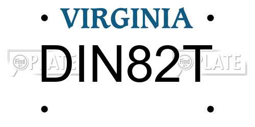 DIN82T Virginia License Plate