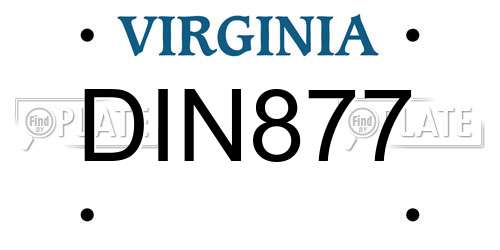 DIN877 Virginia License Plate