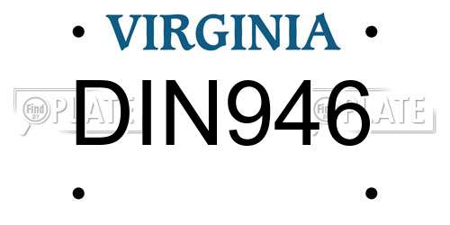 DIN946 Virginia License Plate