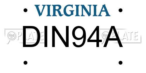 DIN94A Virginia License Plate